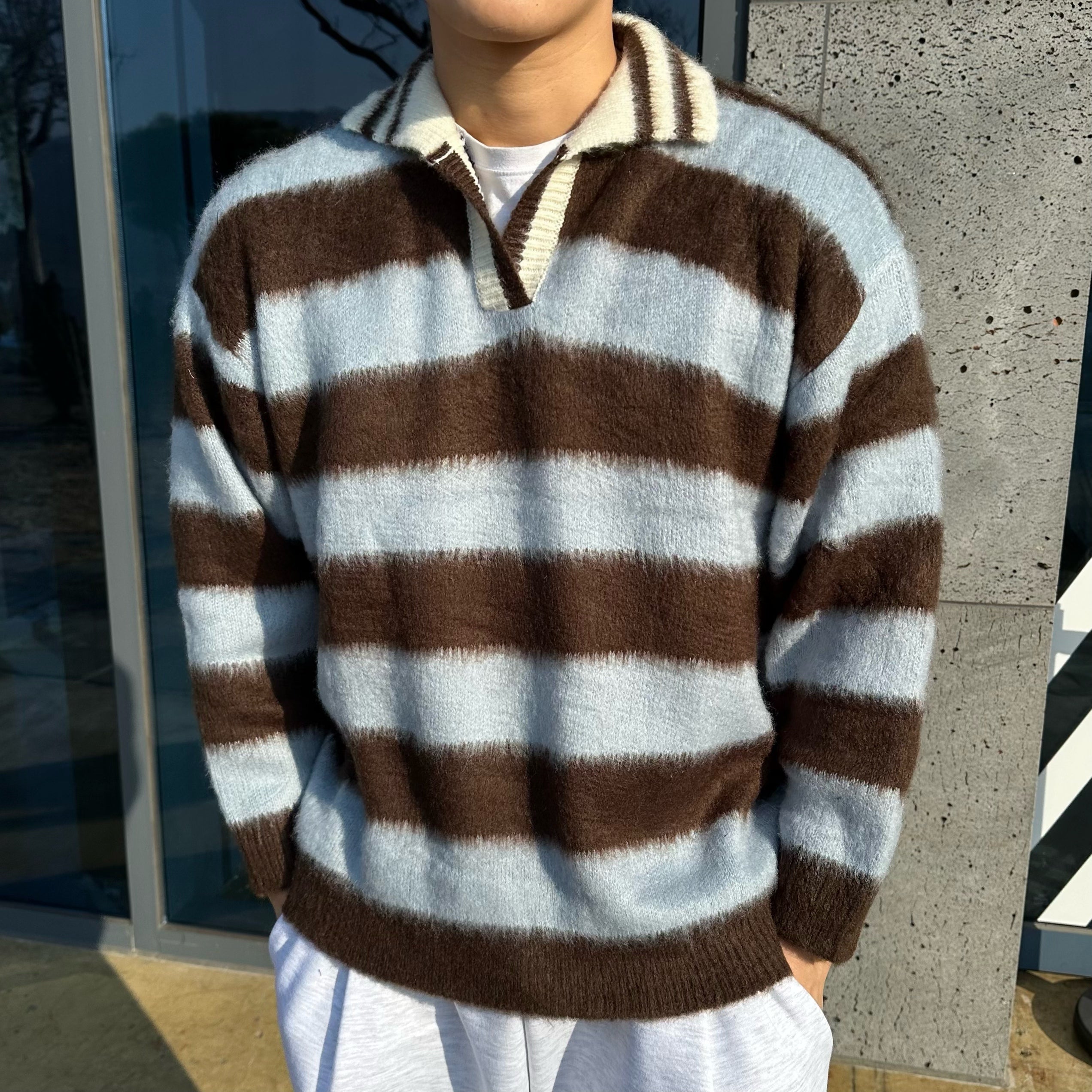 【🎅🏻情侶裝】Stripe Rugby Knitwear