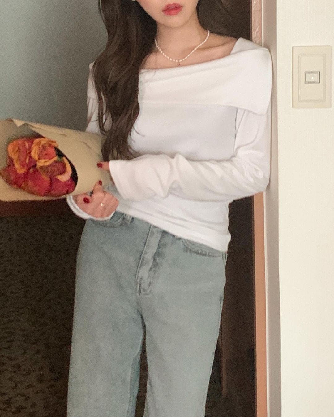 Winter First Love Off Shoulder Top