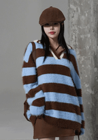 【🧶舒適柔軟】Angora Stripe Knit