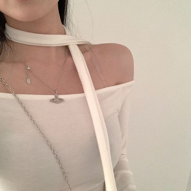 Tie Strap Off Shoulder Set 