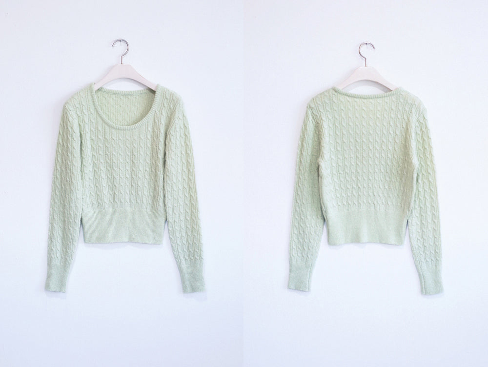 【🌷Soft】Pretzel Cable U-Neck Knit