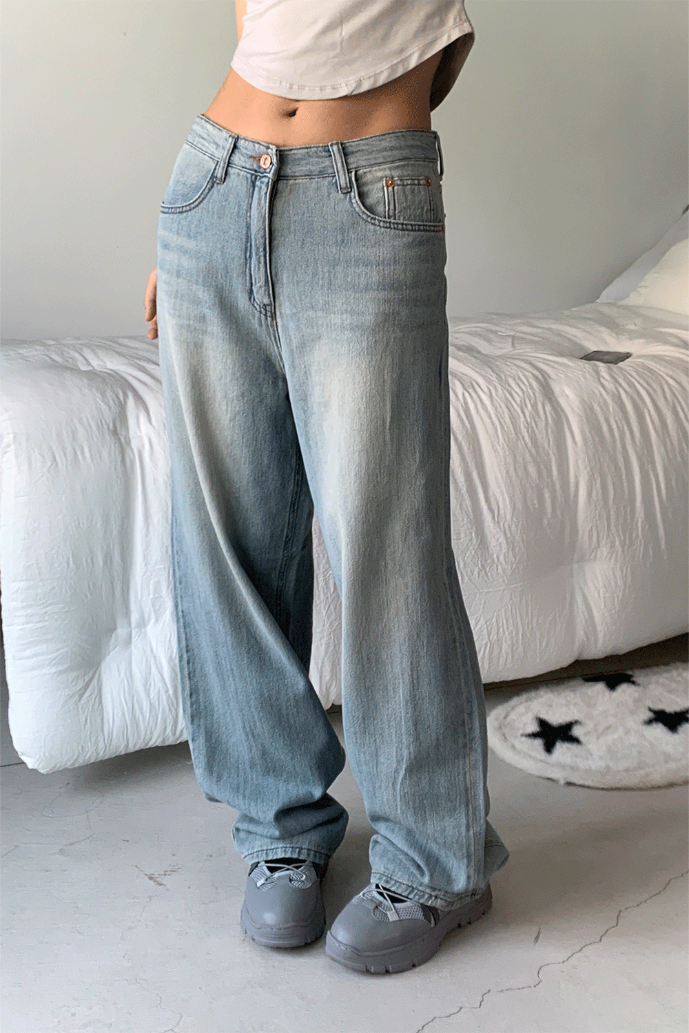 【Summer Fabric】Dear Wide Jeans