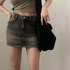[Korean Hot Item!] Washing Denim Mini Skirt 