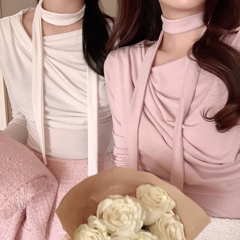 【🩰Ballet Core】Drape Shirring Tie Set