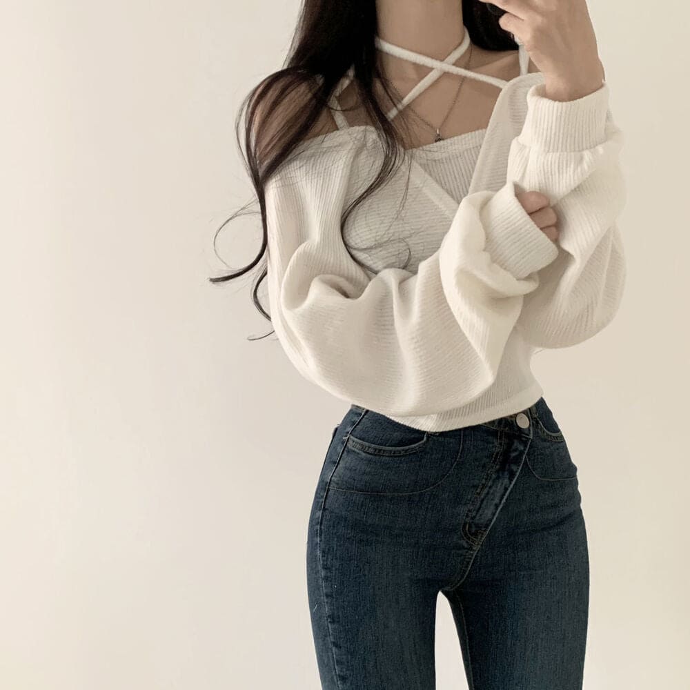 Off Shoulder Pretzel Top Set