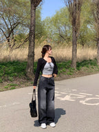 【Y2K Vibe】Cool Wide Jeans