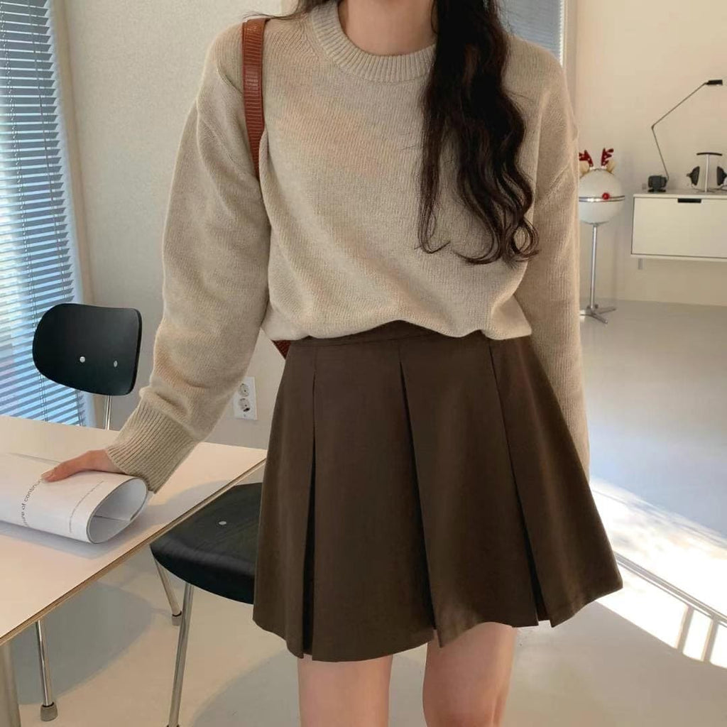 Thick pleated skirt for autumn and winter