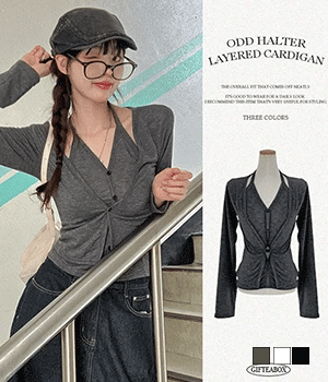 【🩶y2k series】 Halter Layered Cardigan 