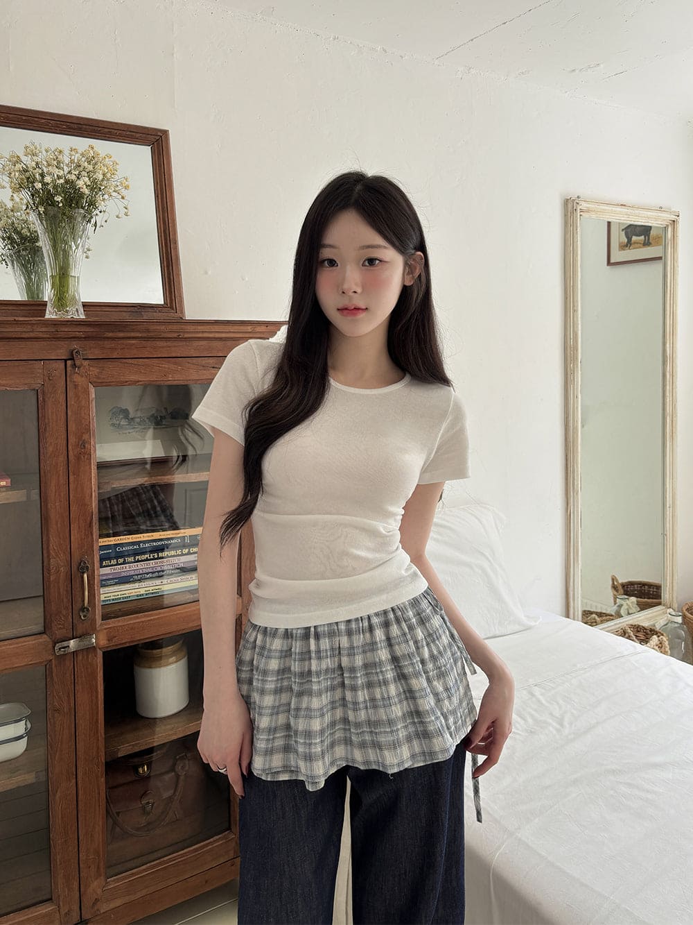 【Daily Mood】Check Wrap Skirt