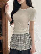 【Daily Mood】Check Wrap Skirt