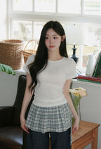 【Daily Mood】Check Wrap Skirt