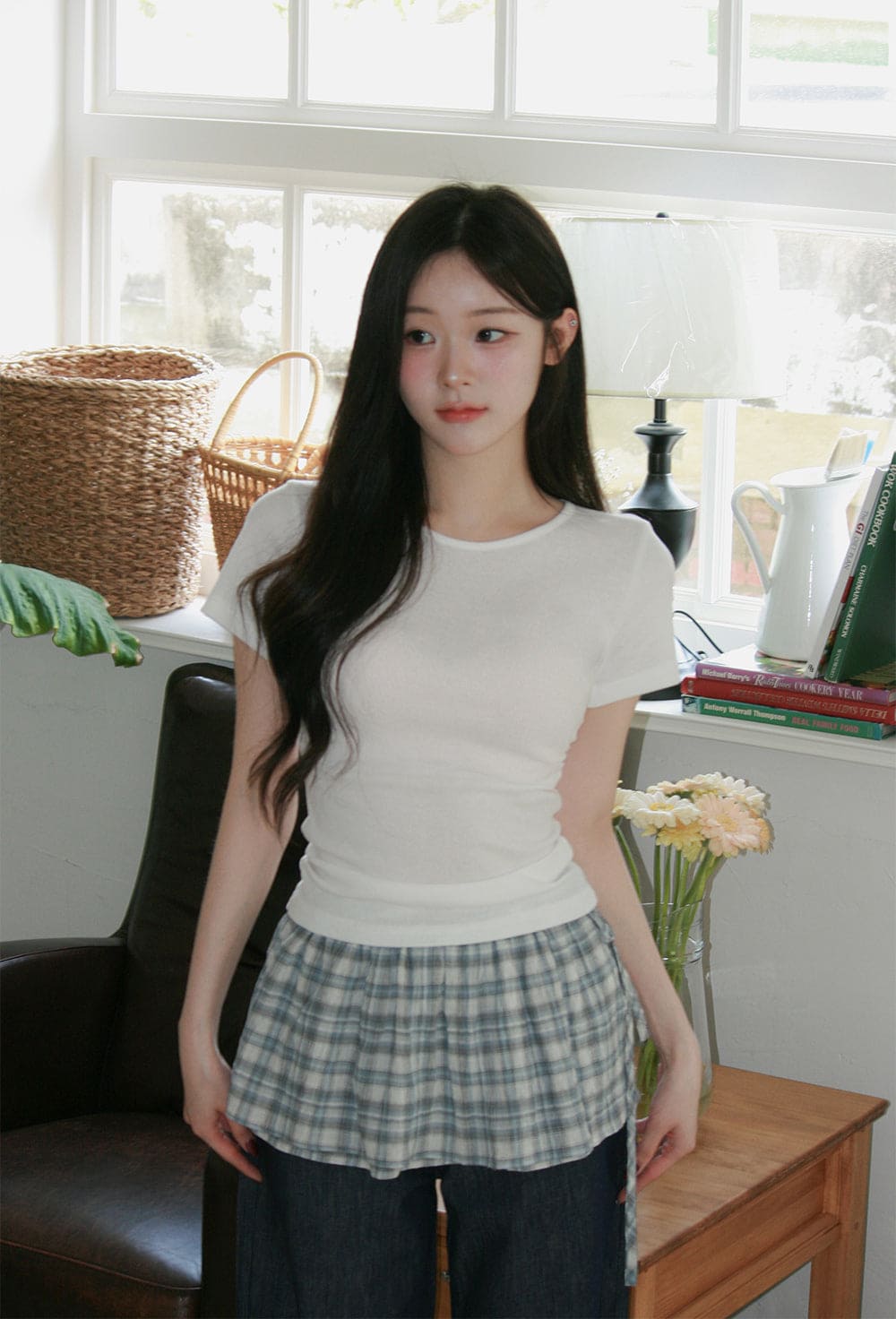 【Daily Mood】Check Wrap Skirt