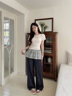 【Daily Mood】Check Wrap Skirt