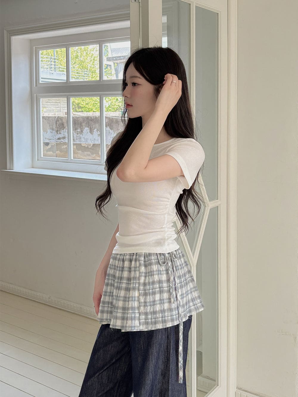 【Daily Mood】Check Wrap Skirt