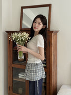 【Daily Mood】Check Wrap Skirt