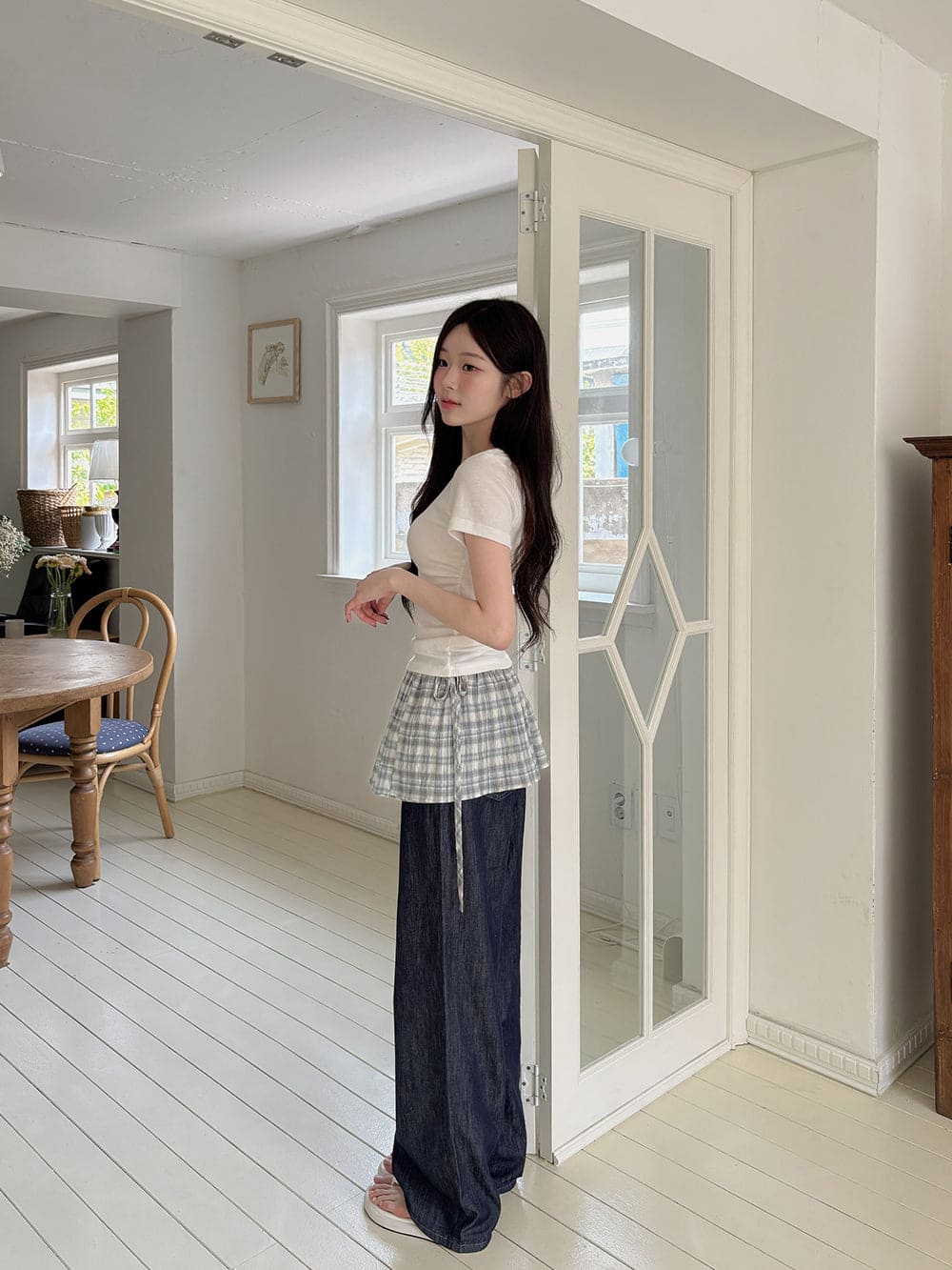 【Daily Mood】Check Wrap Skirt