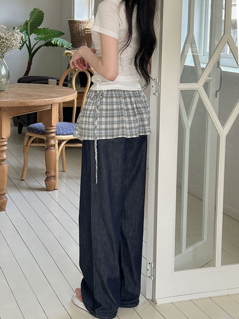 【Daily Mood】Check Wrap Skirt