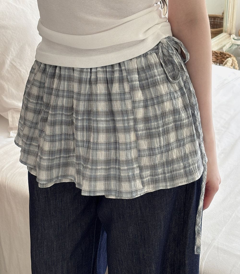 【Daily Mood】Check Wrap Skirt