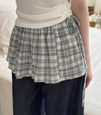 【Daily Mood】Check Wrap Skirt