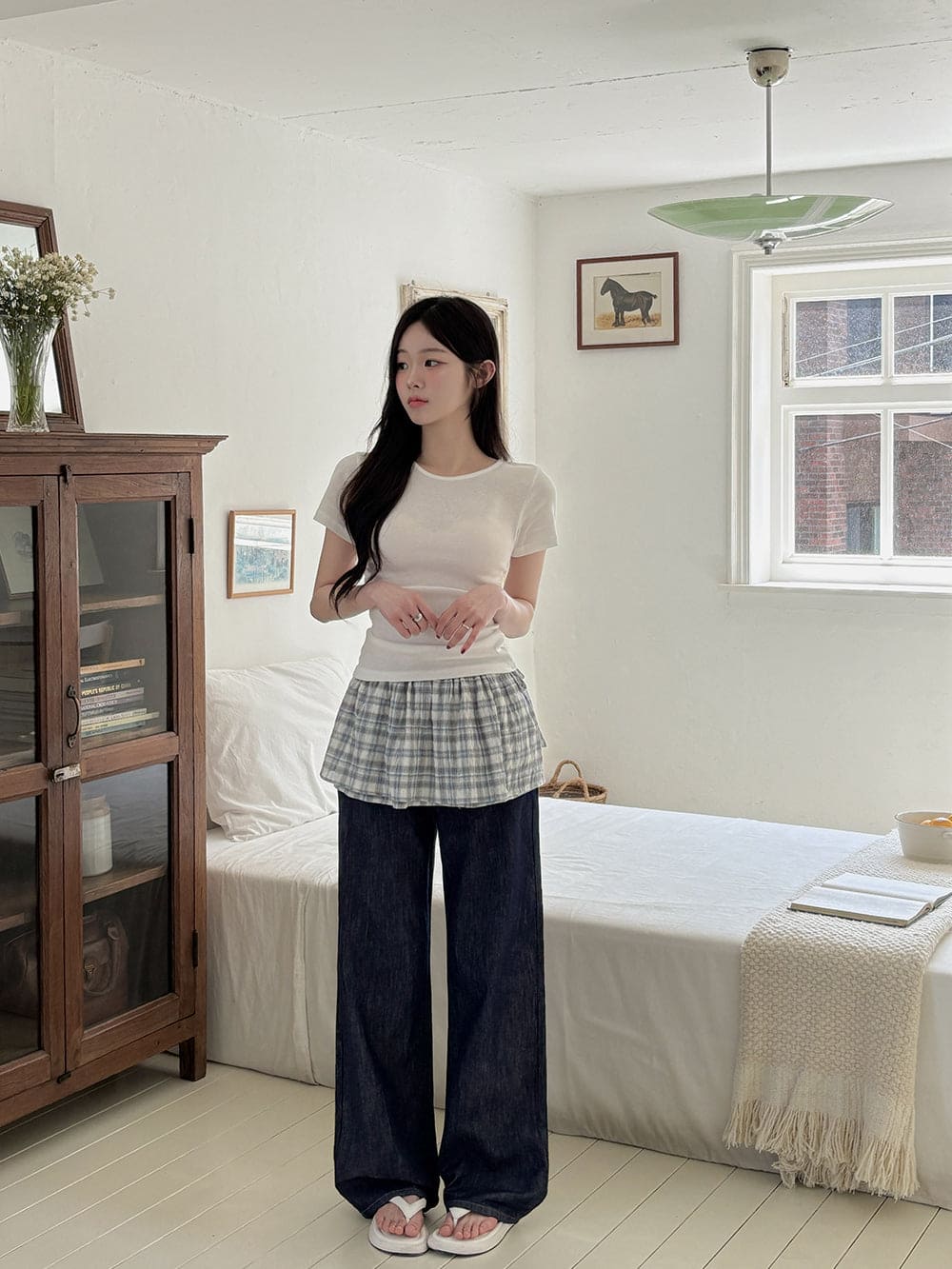 【Daily Mood】Check Wrap Skirt