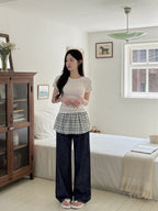 【Daily Mood】Check Wrap Skirt