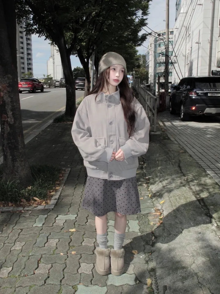 【🩶韓系中長裙】Dot Midi Skirt