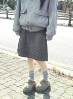【🩶韓系中長裙】Dot Midi Skirt