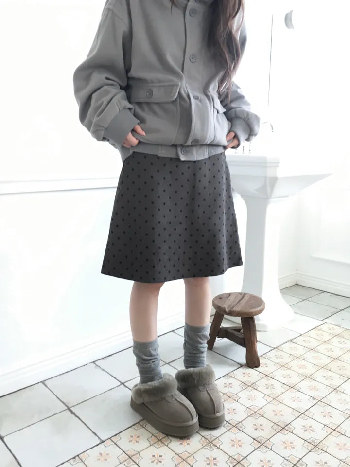 【🩶韓系中長裙】Dot Midi Skirt