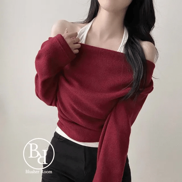 【溫暖疊穿】Halter Brushed Top