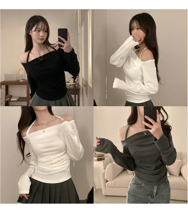 【春夏新品】Strap Drape Top