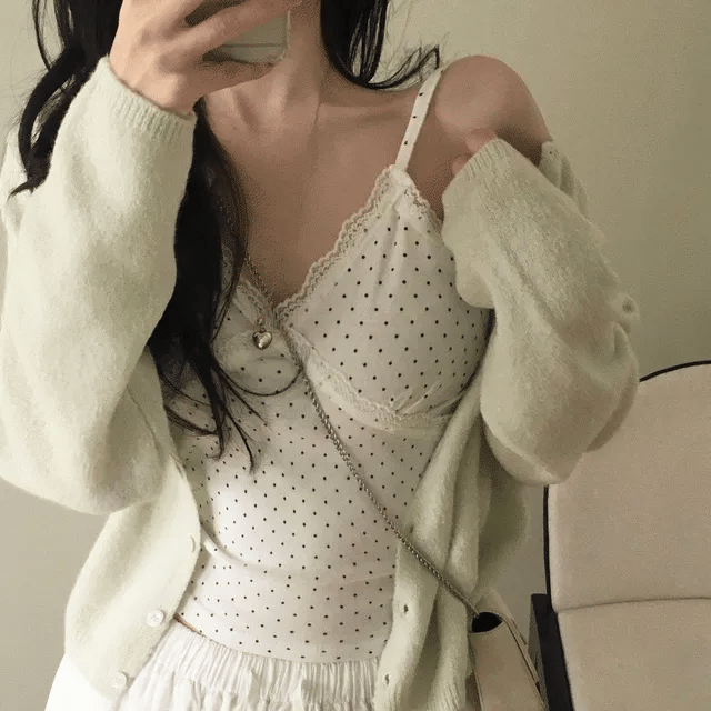 Mini Dot Lace Sleeveless