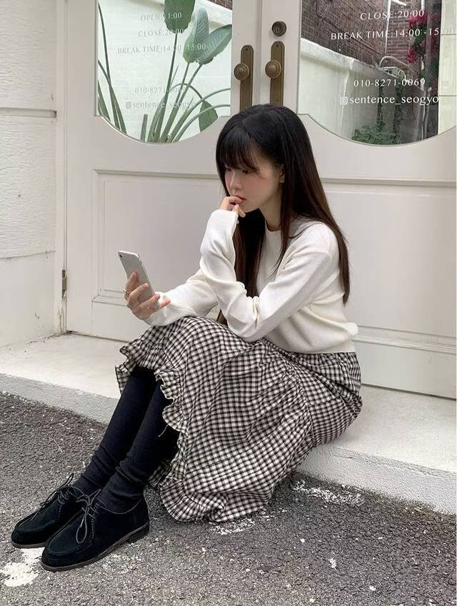 【秋冬新品】Check Midi Skirt