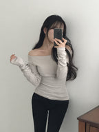 【🍇秋冬新色】Basic Off Shoulder Top