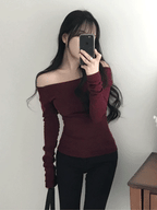 【🍇秋冬新色】Basic Off Shoulder Top
