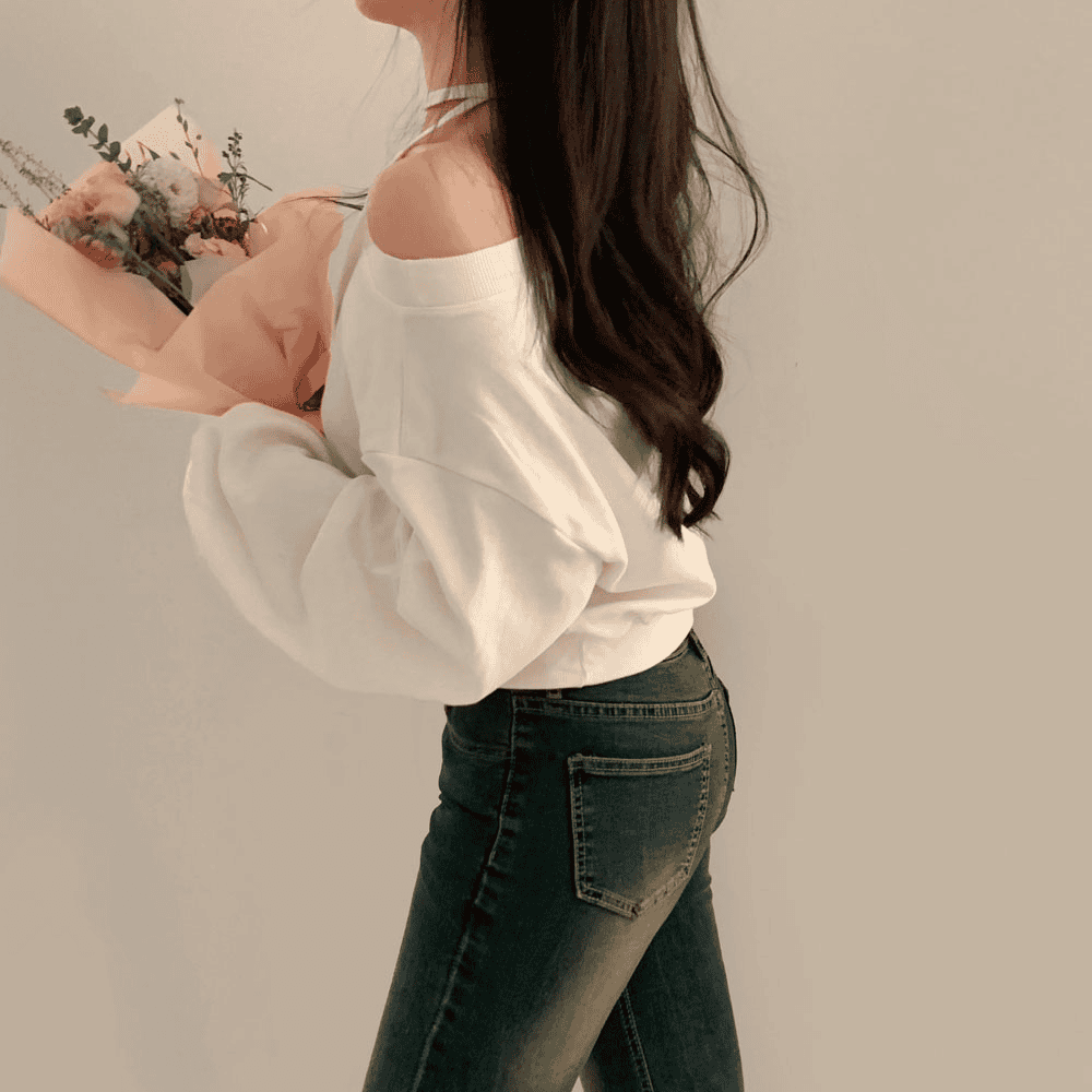 【型格休閒】Off Shoulder Sweatshirt Scarf Set