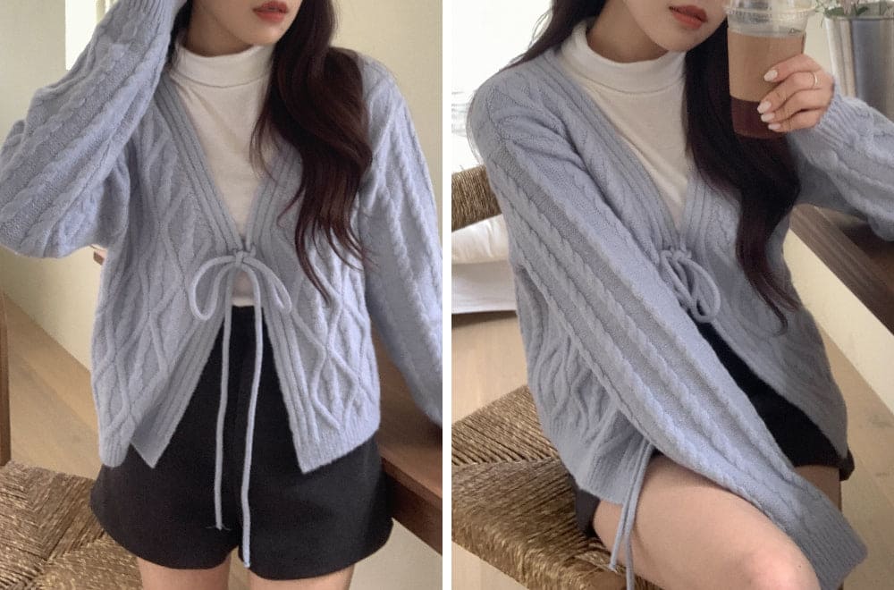 Palette Eyelet Ribbon Cardigan