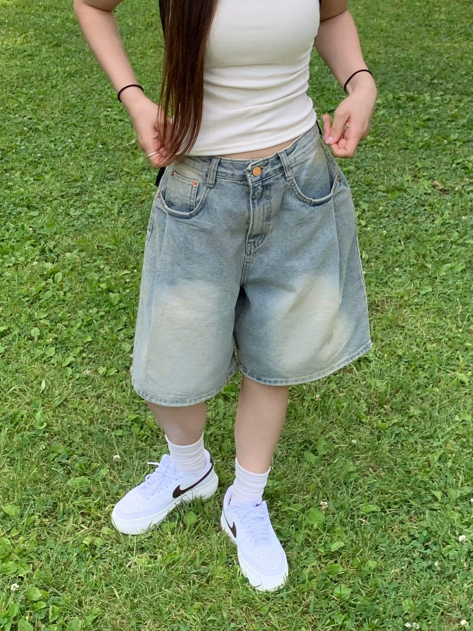 【慵懶風】Balloon Denim Half Pants