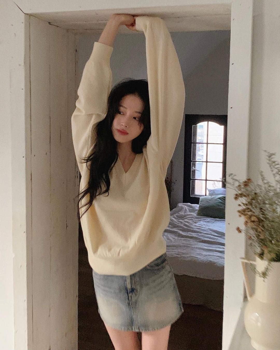 [Korean Hot Item!] Washing Denim Mini Skirt 