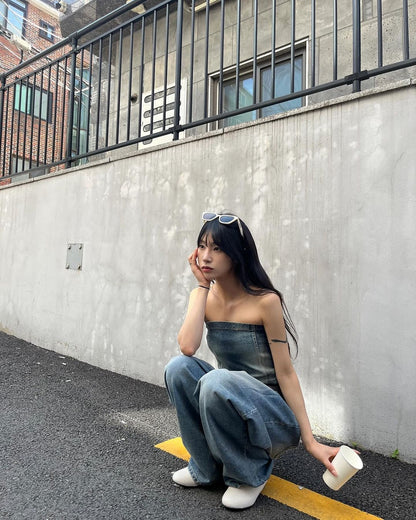 【y2k vibe】Denim Tube Top