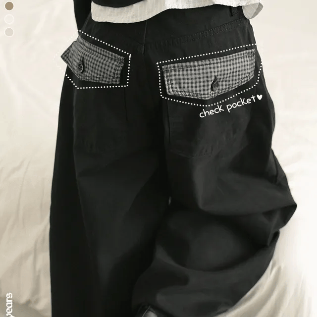 【彎刀神褲】Check Pocket Pants
