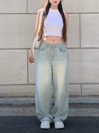 【Y2K Vibe】Cloud Cool Wide Jeans