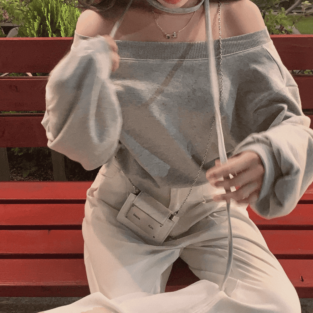 【型格休閒】Off Shoulder Sweatshirt Scarf Set