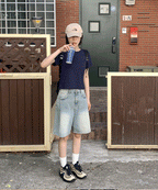 【慵懶風】Balloon Denim Half Pants