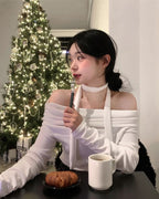 Breezy Off Shoulder Scarf Set 