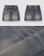 [Korean Hot Item!] Washing Denim Mini Skirt 