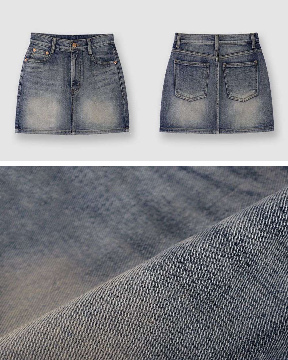[Korean Hot Item!] Washing Denim Mini Skirt 