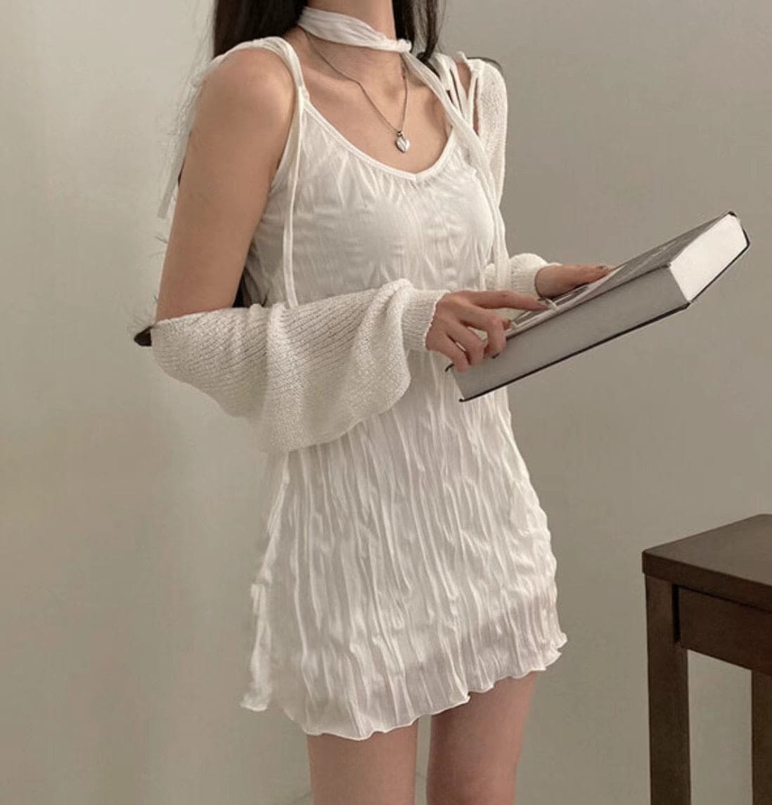 【Sweet and Girlish】Ruffled Dress Set