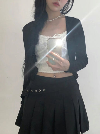 【🖤y2k vibe】Belt Set Skirt