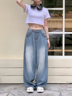 [Summer Fabric] Fresh Pintuck Wide Denim
