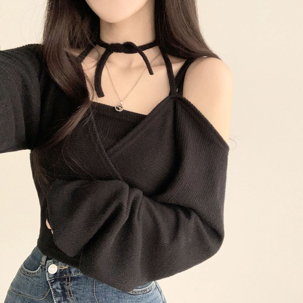 Off Shoulder Pretzel Top Set